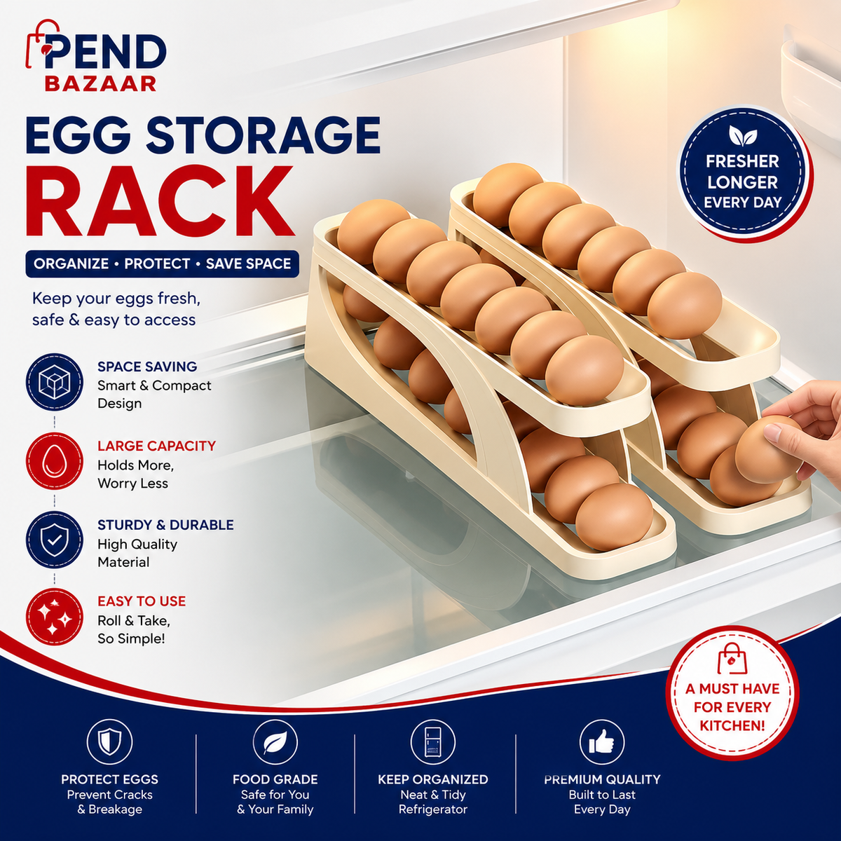 Sale Offer Egg Holder Dispensers With Automatically Rolling